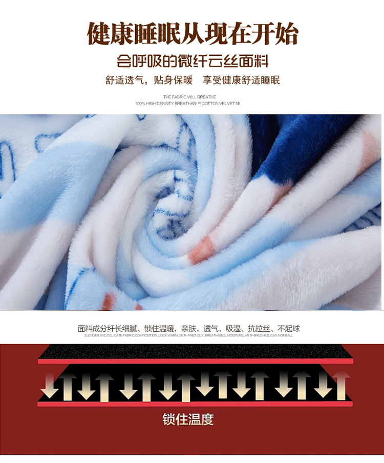 洁梦莱家纺毯子零静电微纤云丝毛毯四季多用保暖床单 大白 150*200cm