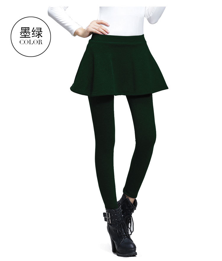 2015新款加绒加厚显瘦修腿大码百褶打底裙裤女打底裤RX-cxq216 胖1049浅灰加绒 S