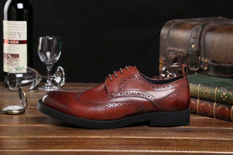 法玛莎2016春夏新款英伦透气男士圆头商务休闲皮鞋 黑色 38