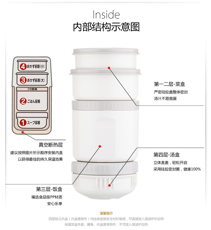 THERMOS/膳魔师 高真空学生不锈钢便携保温便当盒 饭盒JLS-1601F 1600m