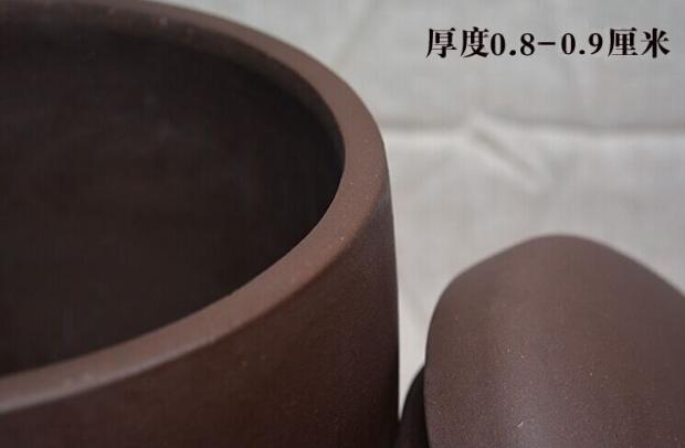 品言 紫砂茶叶罐七饼普洱茶盒大号手工醒茶缸粗陶茶桶 红色