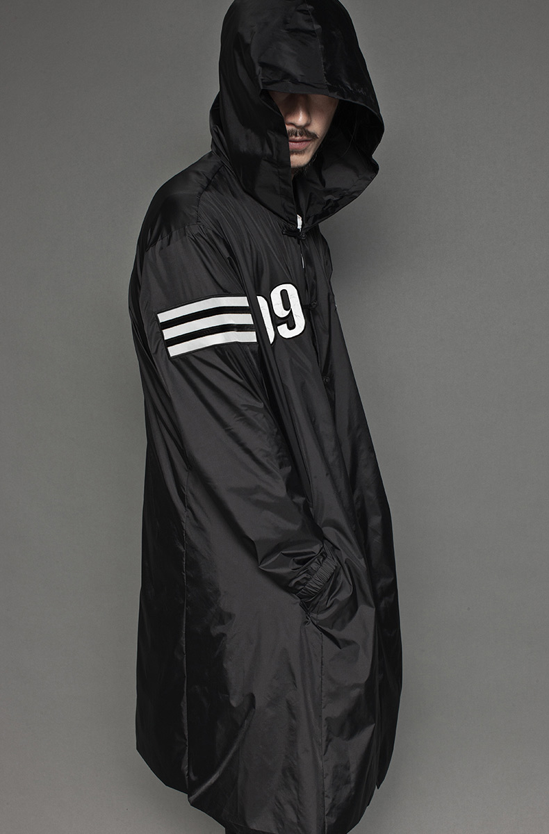 花笙记民族复古中国风男防雨盘扣99乾坤连帽长风衣休闲宽松秋 黑色 xl