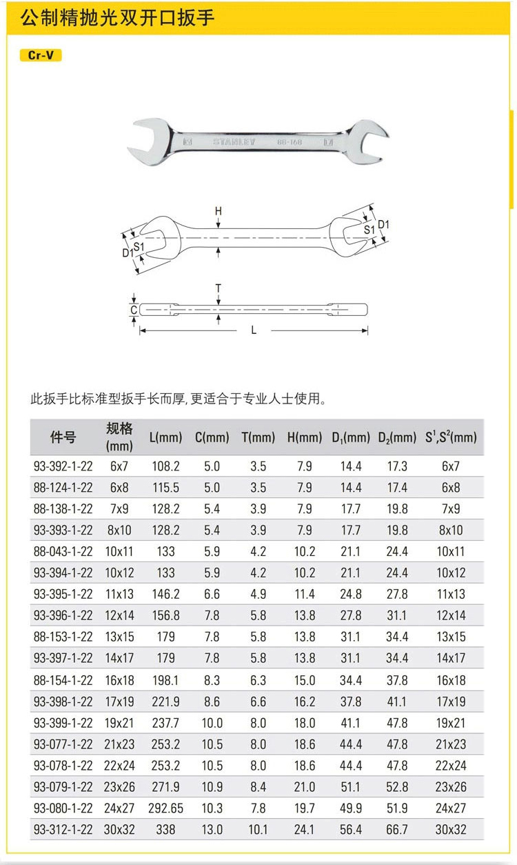 开口扳手设计尺寸图纸图片