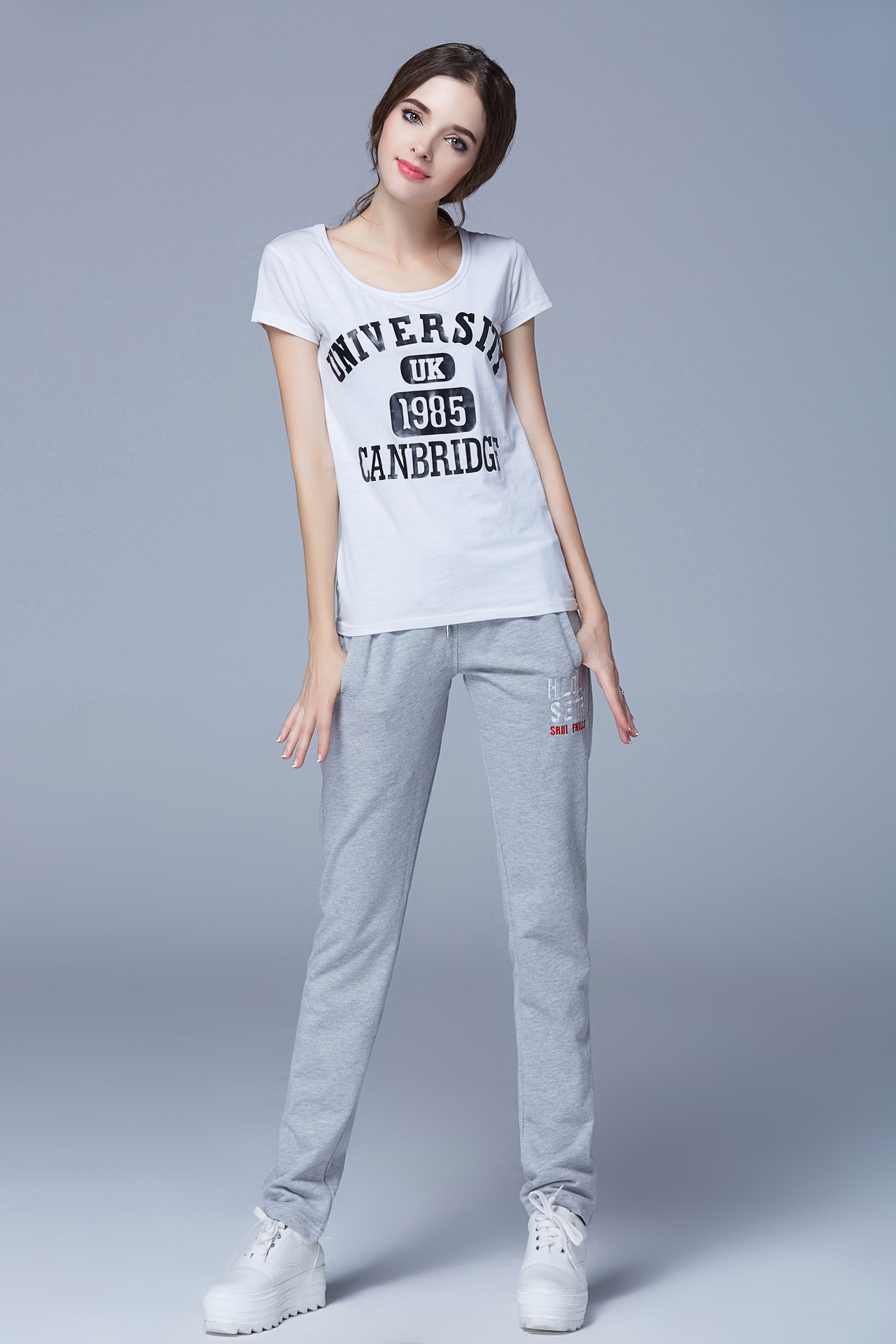 2016秋季上新款大牛肚高档面料韩版休闲直筒运动裤女 黑色 s