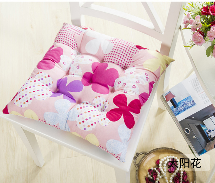 
                                        爱畅享家纺 办公电脑椅垫 印花磨毛坐垫 花粉世家 40*40CM                