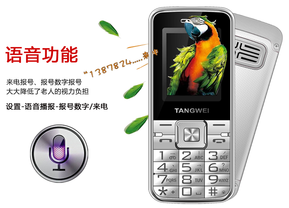 唐为（TANGWEI）TW90 CDMA电信2G 老人手机 金色