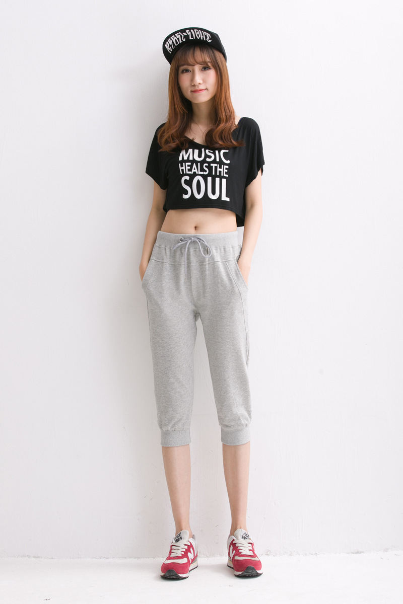 哥姿秀2016夏装女裤新款休闲七分裤女小脚女裤韩版宽松女式休闲裤