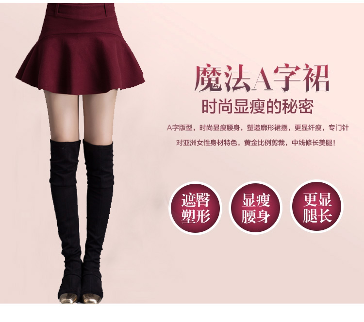 
                                        衣典零一 2016秋冬装新款女装秋季韩版纯色高腰显瘦打底裙子A字裙半身裙短裙 黑色 M                