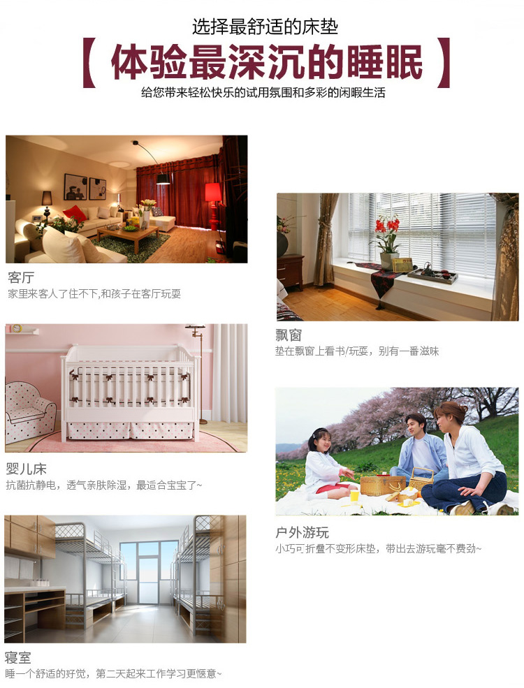 盛典家纺单人可折叠床褥子 学生铺地床垫子薄 双人垫被 儿童席梦思加厚 超柔字母 150*200