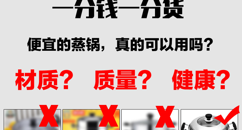 国风GuofenG 尚厨28cm蒸锅 304+430不锈钢复底电磁炉通用蒸锅 多用锅汤锅