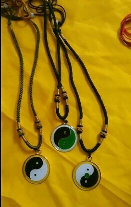 万字符太极图调五行磁场增加能量绿红黄白黑绿太极图sn4363 黑绿太极