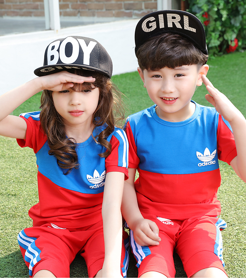 2016新款幼儿园园服夏季男女儿童裙裤套装小学生短袖校服班服 红色