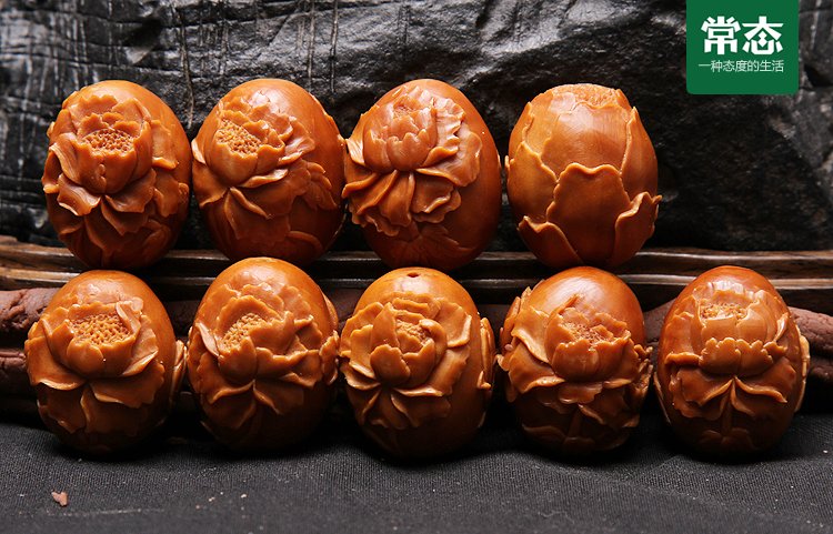 常态 陈亮花开富贵纯手工橄榄核雕手串橄榄核手串核雕文玩zs2004