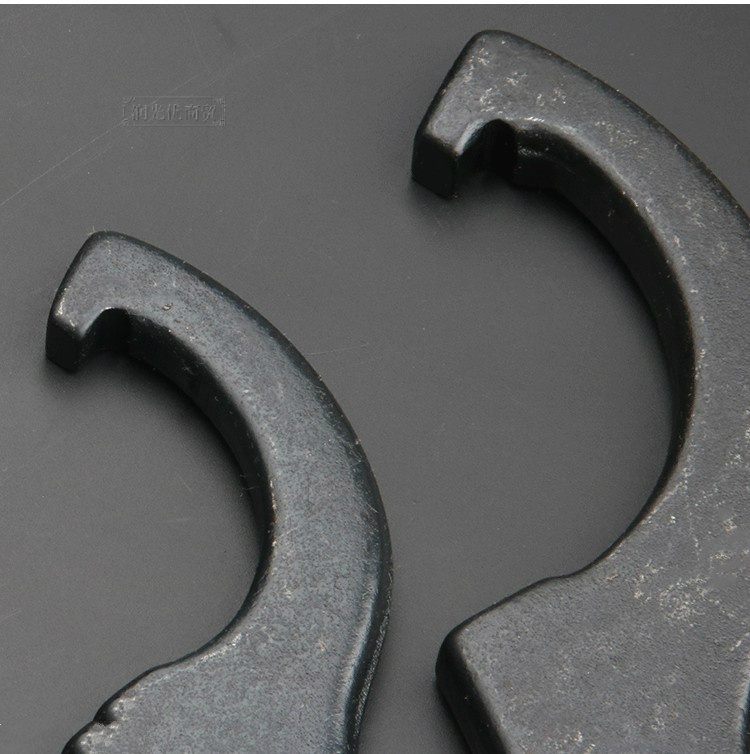 月牙扳手钩形园螺母扳手侧面孔钩扳手水表盖勾型扳手热处理月牙扳手