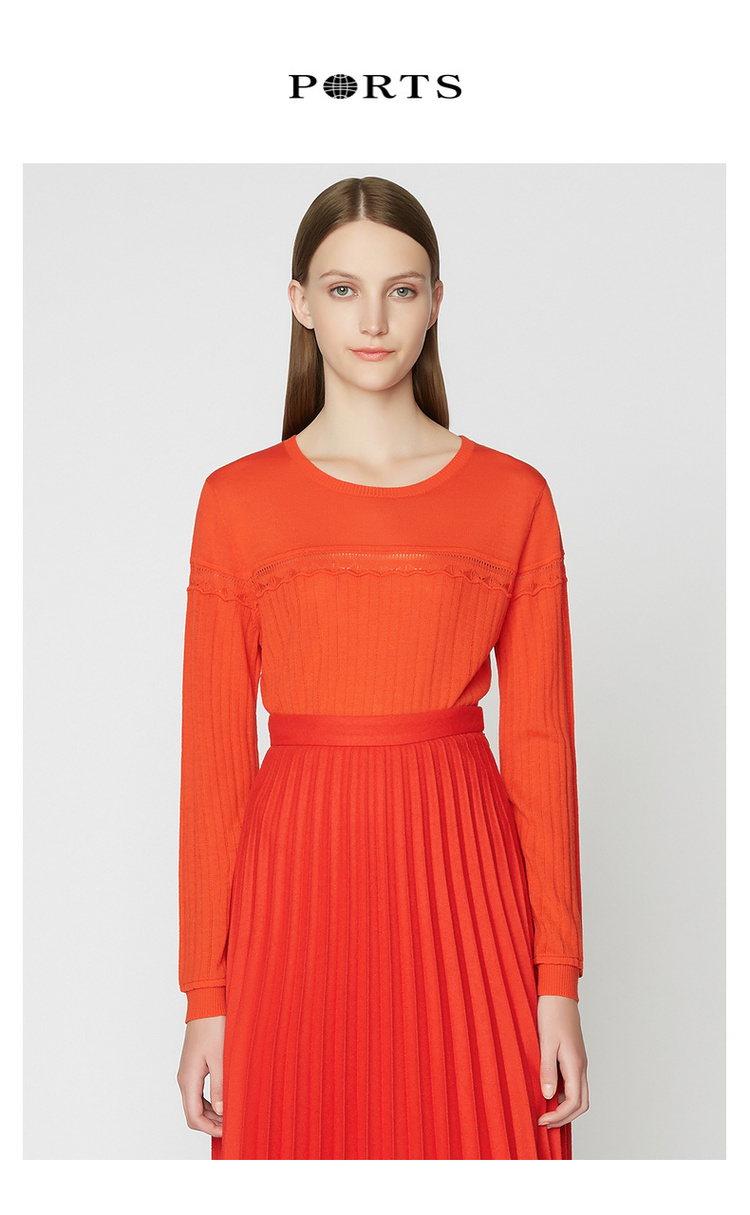 ports宝姿女装秋季新品毛衣百搭打底针织衫la9k401jkw001pureed