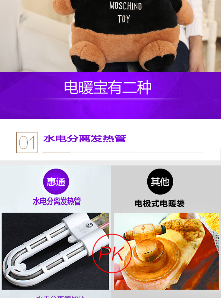 
                                        惠通热水袋充电注水暖手宝水电分离防爆电暖宝双插手卡通抱枕可拆洗 701-4坐姿红头嘻哈猴                