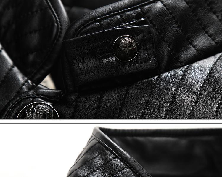 轩辰氏1525p320绵羊皮厚皮衣加薄棉中年皮衣商务休闲爆款 咖啡色 m