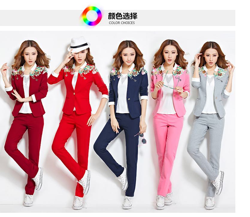 莱西施2015秋季新款卫衣小西服三件套860 粉红色 M