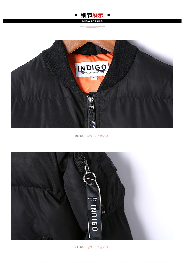 象飞田 2015冬季男式保暖棉衣 加厚棉袄男青年修身 w04 黑色 m130斤