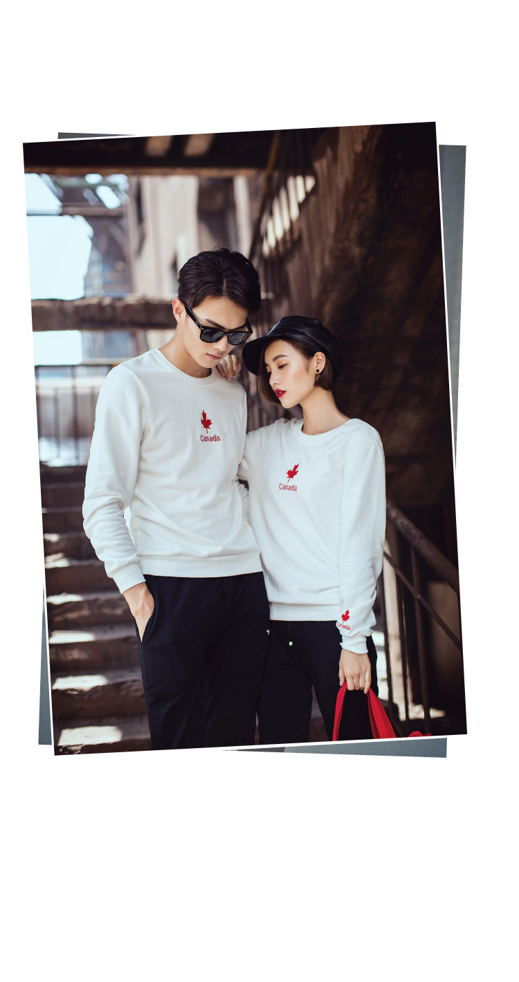 依有所属旗舰店情侣装秋装绣花情侣装卫衣团购班服 黑色 s/女