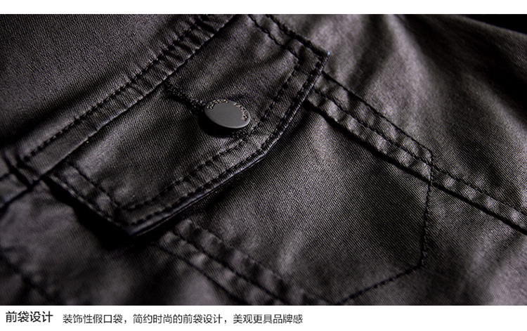 CKBE秋季女士短款牛仔上衣个性单排扣涂层纯黑色长袖修身韩版牛仔外套女ck7566603 黑色 M