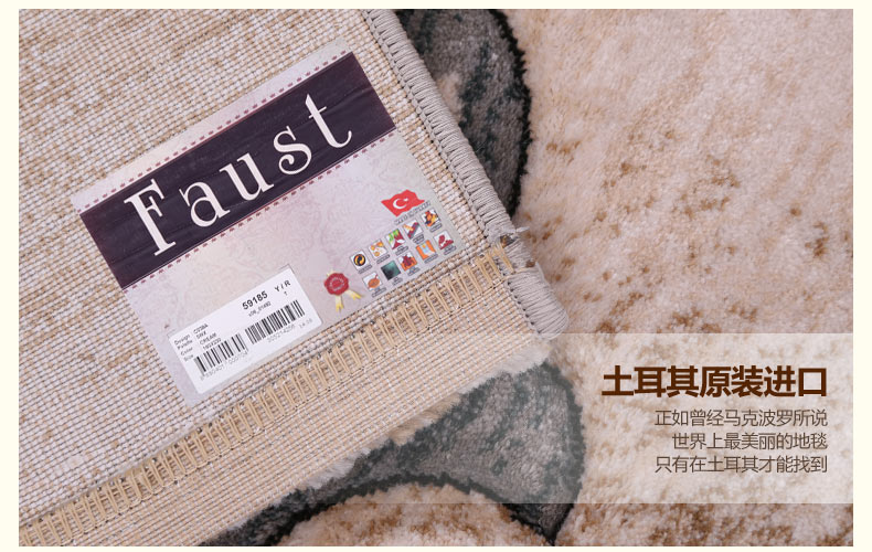 港龙地毯土耳其进口客厅地毯卧室地垫手工剪花 法斯特331C 200cm*300cm