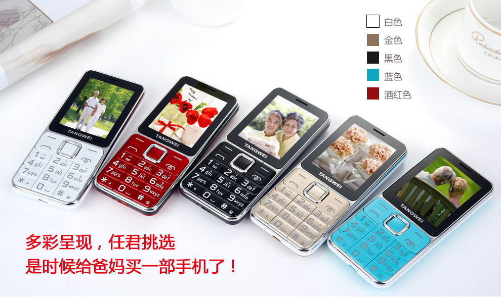 唐为（TANGWEI）TW91 GSM联通/移动 （双卡双待）老人手机 金色
