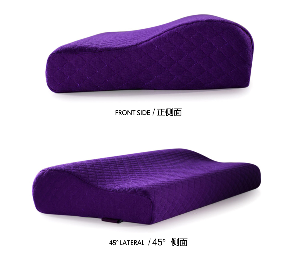 梦忆枕头波形慢回弹记忆枕护颈枕芯 经典护颈枕-紫色 多功能