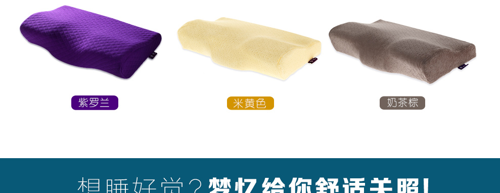 梦忆枕头 记忆枕颈椎枕头太空棉进口枕芯 温感零压枕-紫色