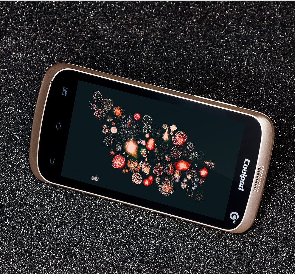 酷派 8076D 移动3G 智能 手机 （512M ROM） 淡雅金