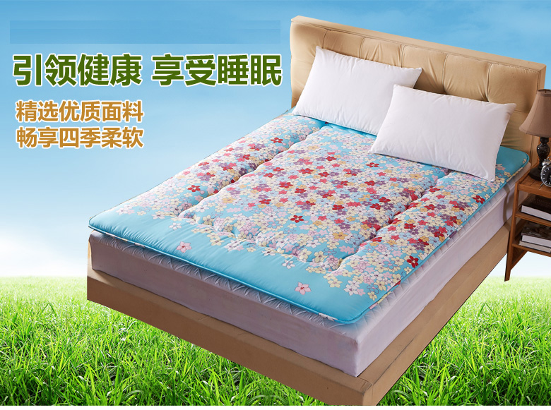 
                                        依蔓草家纺 床垫 时尚磨毛印花保健床垫 床褥子 舒适垫 曼妙时光 90*200cm                