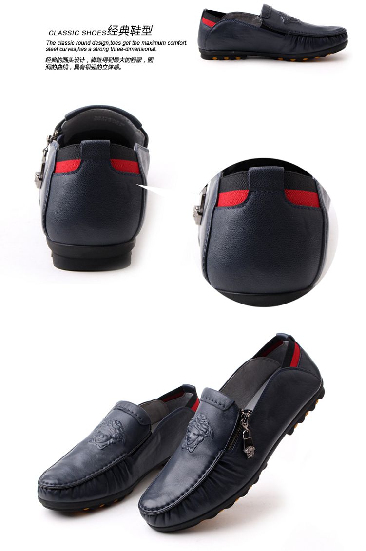 法国欧宝迪袋鼠新款商务休闲鞋英伦百搭真皮鞋低帮潮鞋子懒人套脚皮鞋
