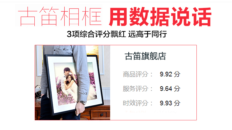 
                                        古笛（GUDI） 欧式相框摆台创意相架6寸7寸8寸10寸儿童像框复古美式 蓝金缕 10寸                