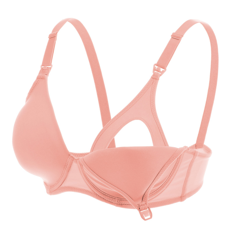 薄款前开扣哺乳文胸产后孕妇喂奶胸罩带钢圈内衣大码大罩杯防下垂白色