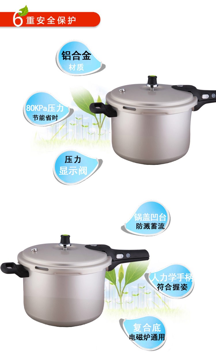 
                                        苏泊尔（SUPOR）倍安星铝合金压力锅 22cm高压锅YL223F2 燃气电磁炉通用                
