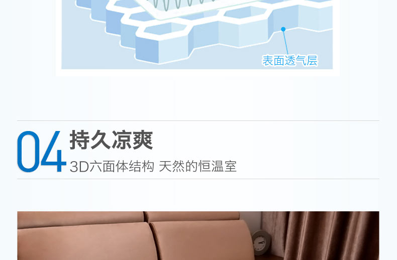 365SLEEP3D魔丝通风凉垫夏天凉垫 冰丝触感冰爽凉席 米白色 180*200cm