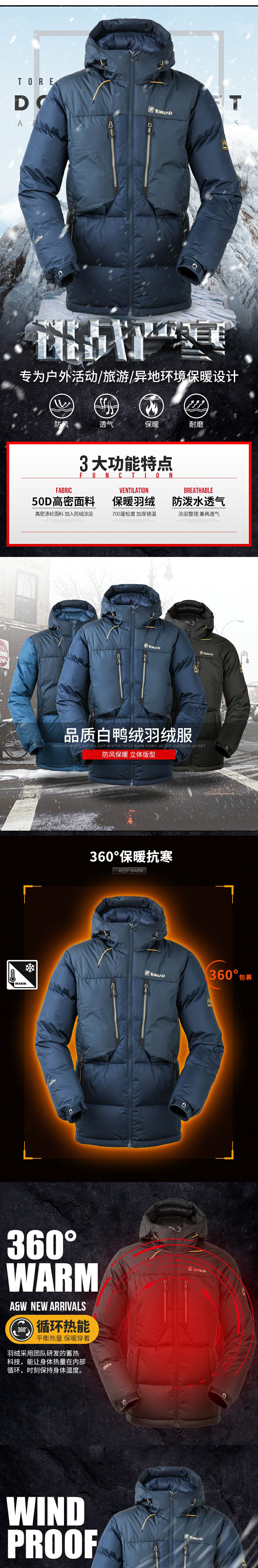 断码好价 探路者 男女 极地系列  重装羽绒服 图1