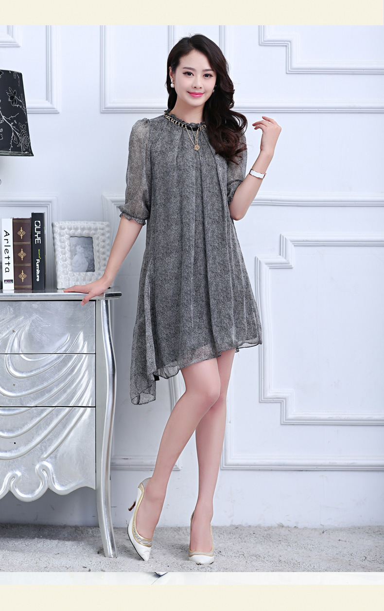 连衣裙2016夏季新款女装夏裙连衣裙夏天中长裙子 图色 xl