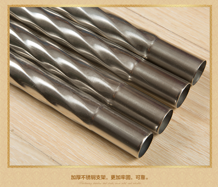 吾家元素三开门落地式宫廷方顶蚊帐 加密帐纱加粗不锈钢螺纹支架蚊帐 丝丝柔情米黄色 1.8米床/180*200cm