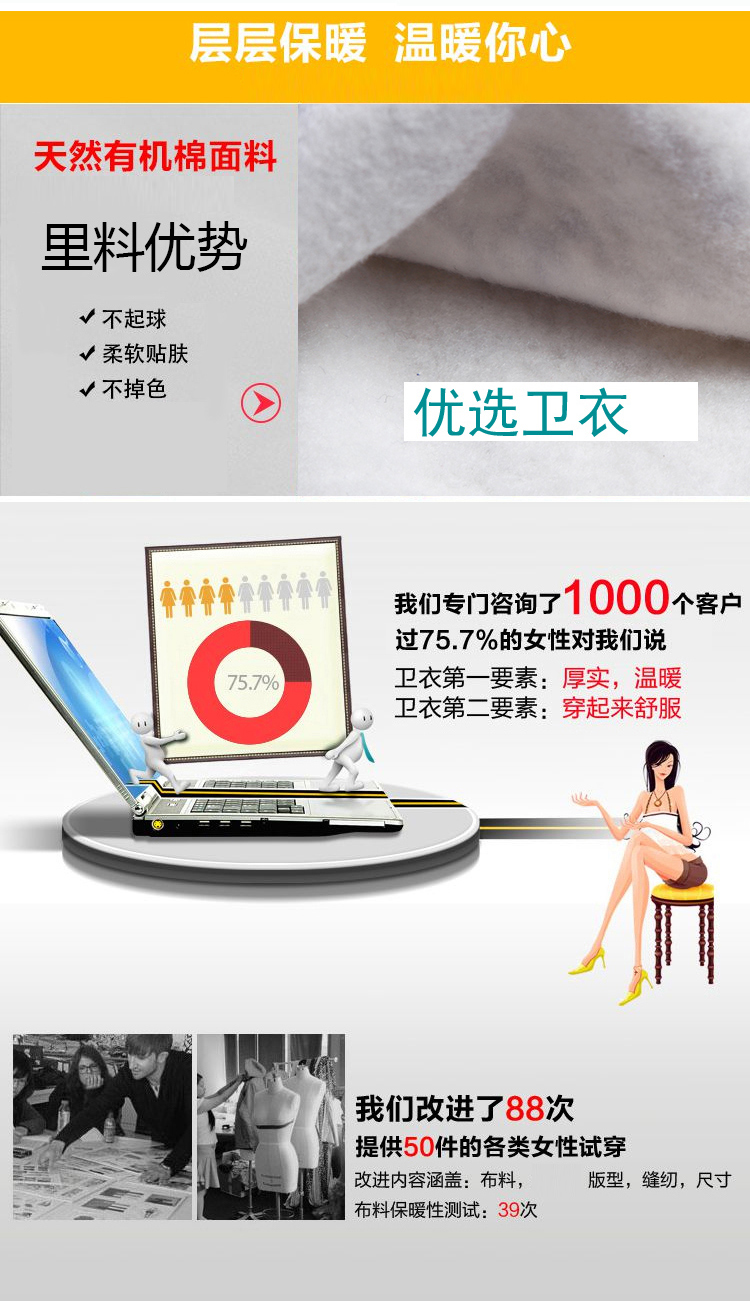 异样（ESPETION）2015秋冬新款卫衣套装女 时尚卫衣连帽三件套显瘦套装386 蓝色1 L