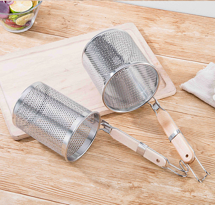 加厚不锈钢麻辣烫漏勺不锈钢煮面漏勺米线漏网冲孔粉篱捞面勺大漏勺烫