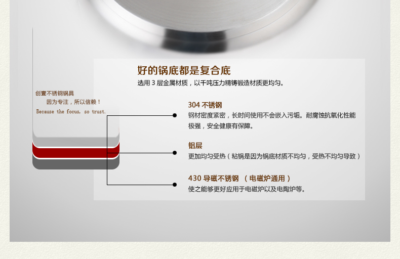 
                                        创壹304不锈钢蒸锅三层多层复底大汤锅炖锅26/28cm燃气电磁炉通用锅具蒸笼蒸汽锅不粘锅 26cm                