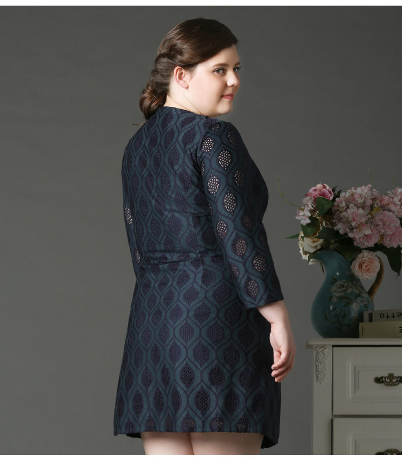 200斤胖mm加大码女装春装连衣裙 高端蕾丝拼接加肥加大胖妹妹裙子