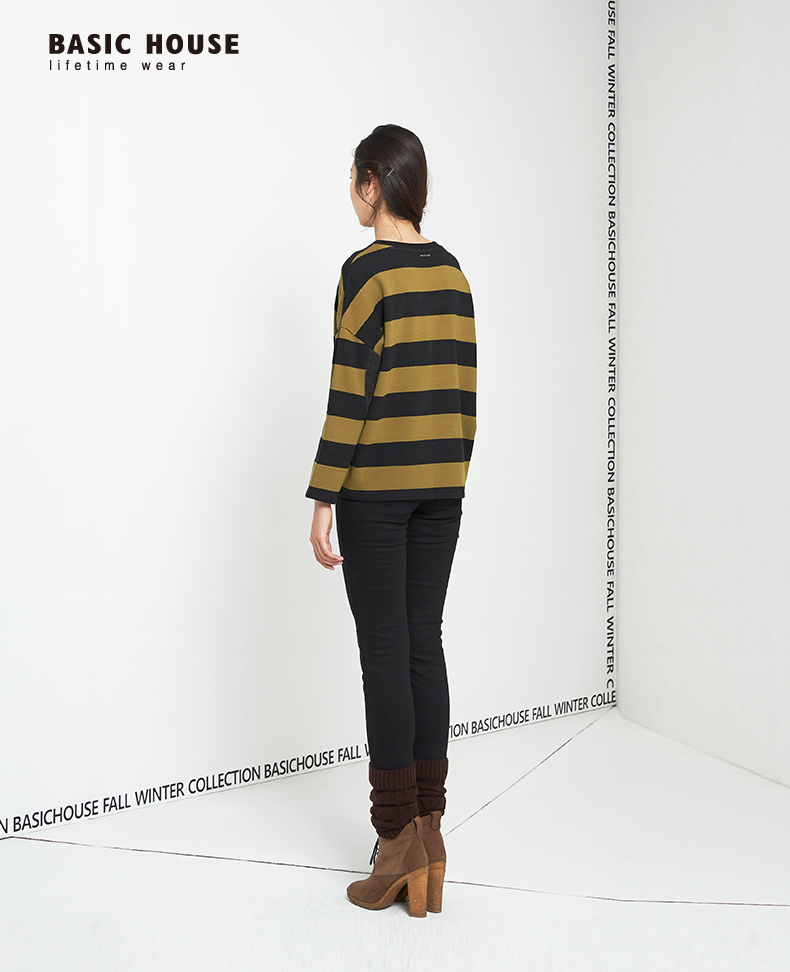 Basic House/百家好流行新款热裤衣纯色韩版牛仔裤HODP721E 黑色/BK 160/64A/M
