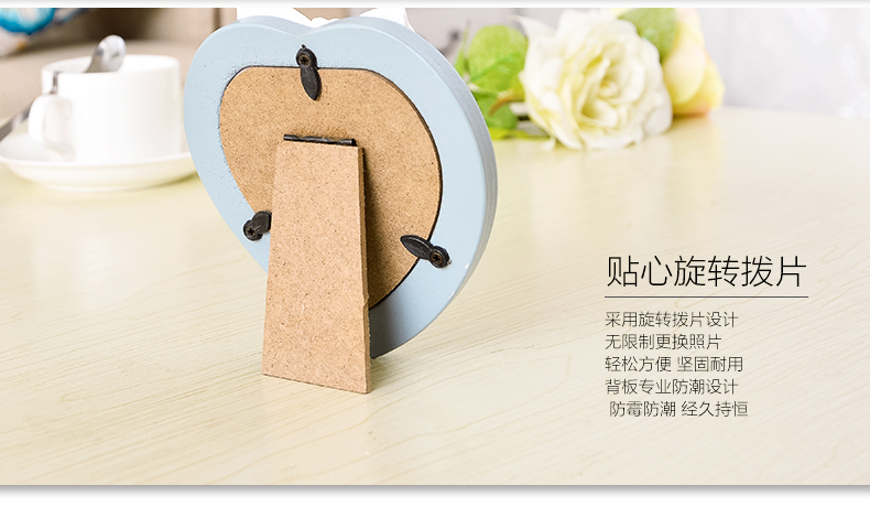 梦雅莉 韩式树脂创意婚纱照相框相片架摆台7寸56寸8寸10寸A412寸16寸20寸 3.5寸心形灰色 灰姑娘韩式蝴蝶结相框