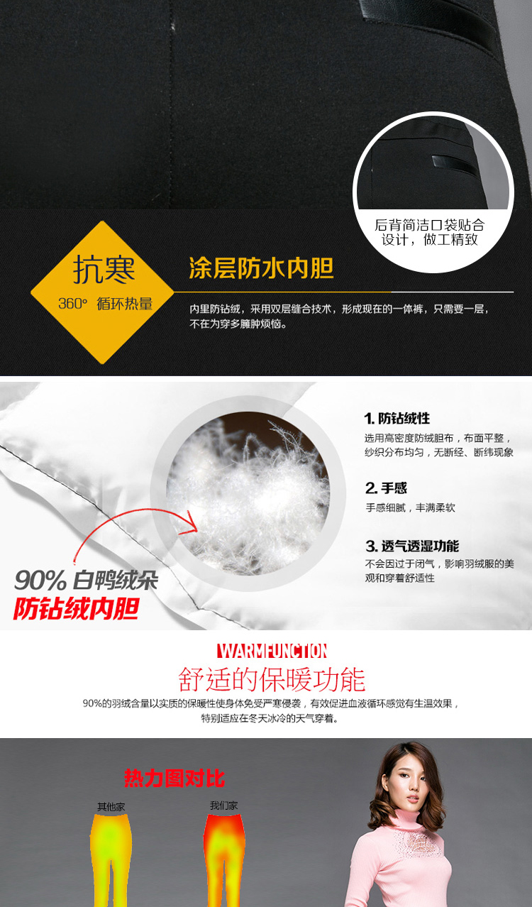 奕悦尔2015秋冬新款休闲裤女韩版显瘦大码加厚羽绒裤波点印花铅笔裤子7500 黑色波点 XXL