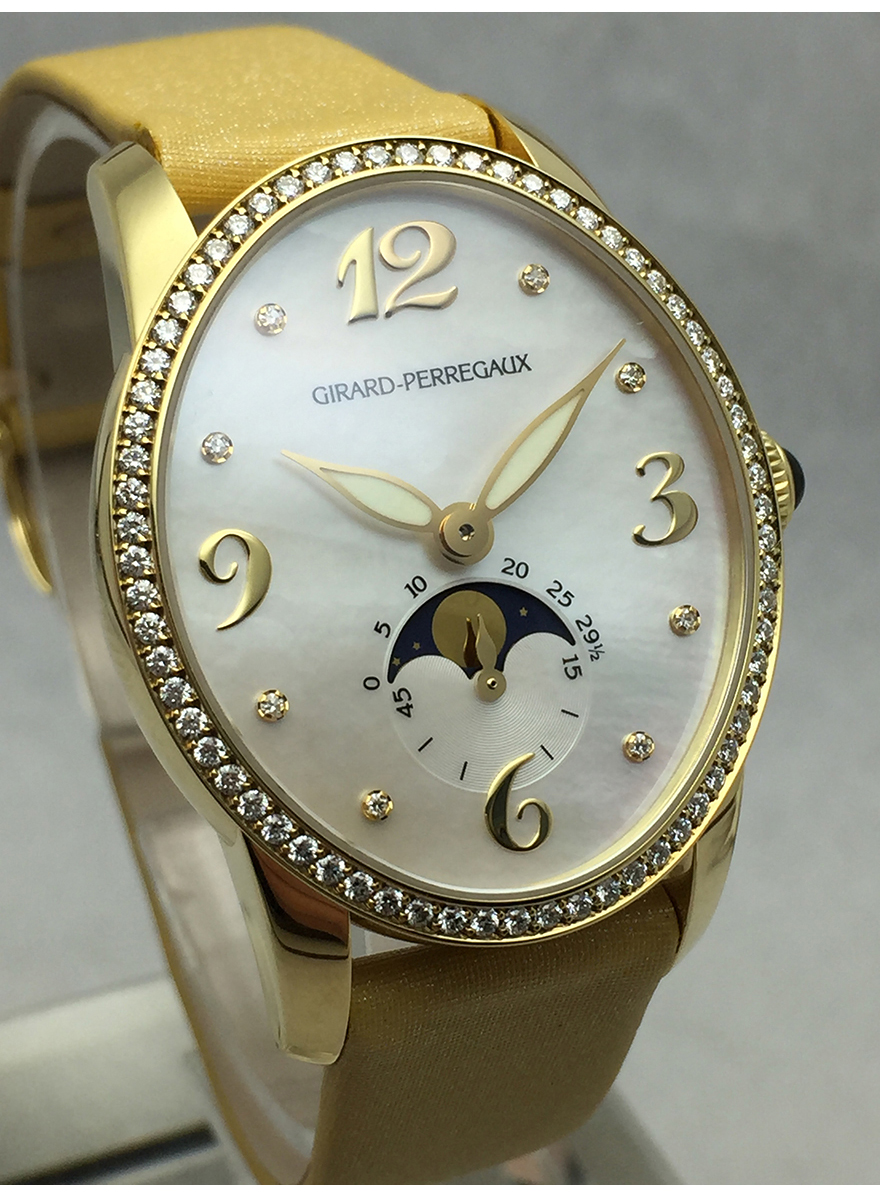 【95新】芝柏 18k黄金原钻 自动机械女表 80490d s453