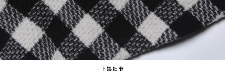 jessy line2015秋装新款 杰茜莱百搭格子显瘦半身裙 A字打底短裙 黑色 M