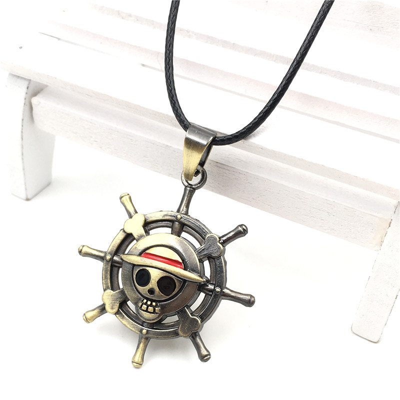 动漫周边one piece 海贼王船舵标志合金男女项链吊坠