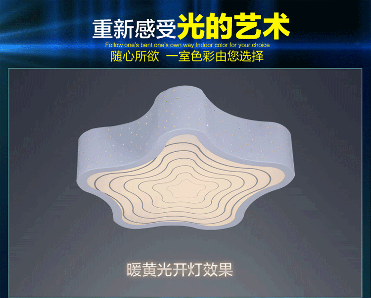 
                                        鹏瑞 客厅灯吸顶灯创意简约现代书房灯卧室灯具灯饰 海星 红色 吸顶灯                